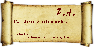 Paschkusz Alexandra névjegykártya